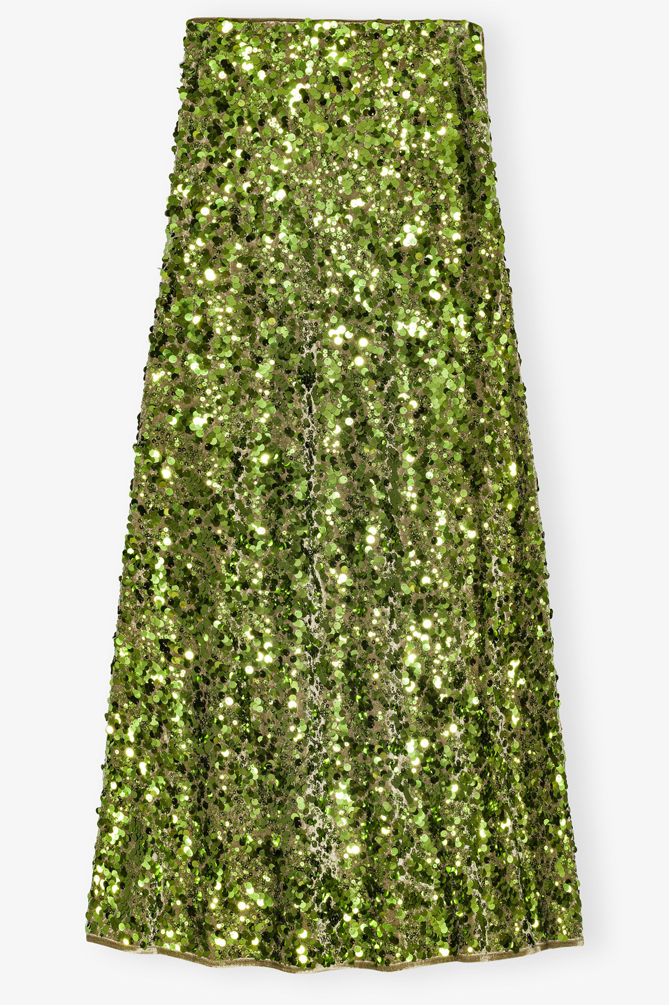 Green Sequin Maxi Skirt | Ganni