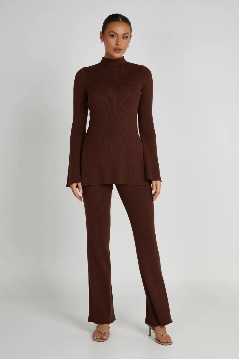 Jovie Knit Pants - Hazelnut | MESHKI US