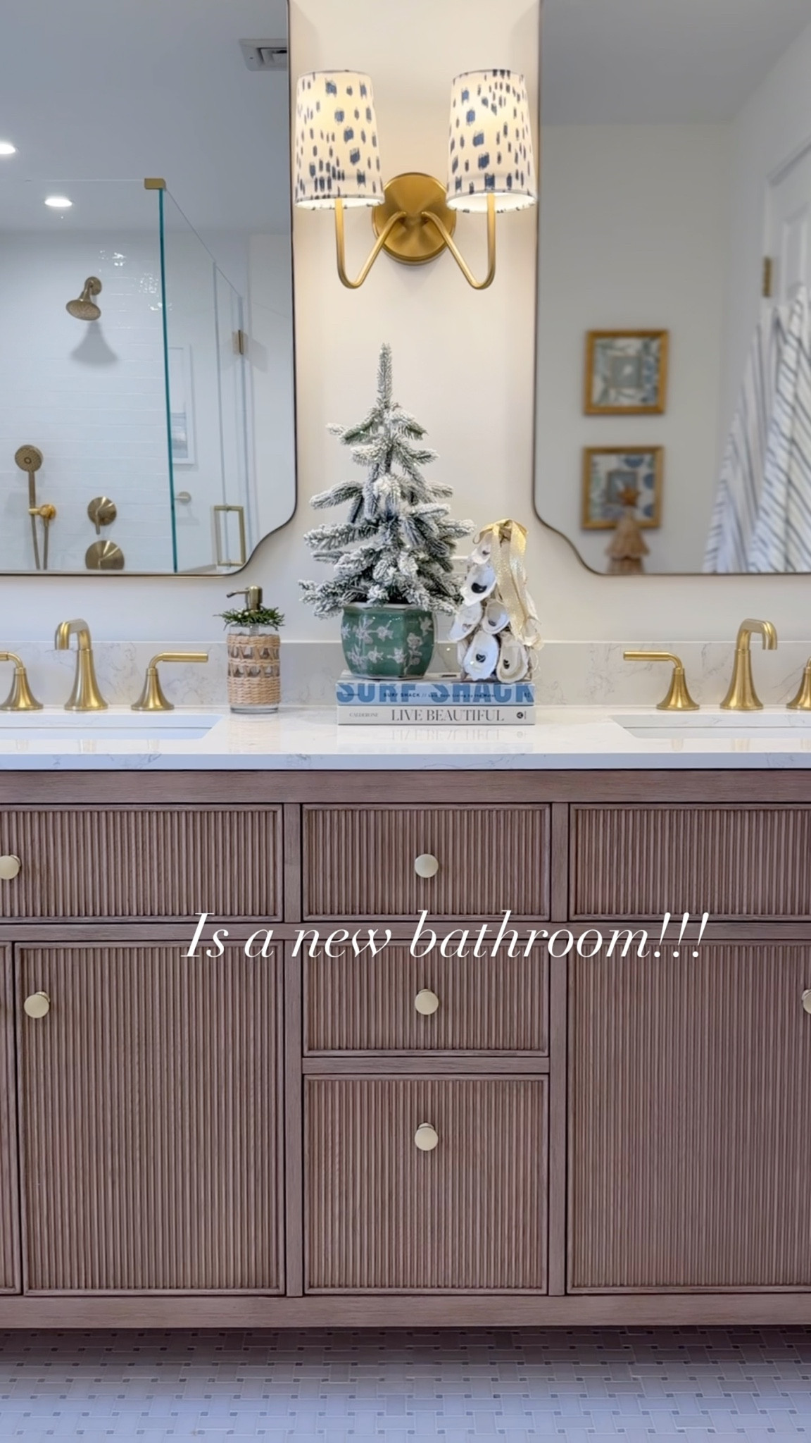 My Christmas wish came true!! We finally did our bathroom this summer after waiting patiently for 9 years!!! May be my favorite Christmas gift yet!