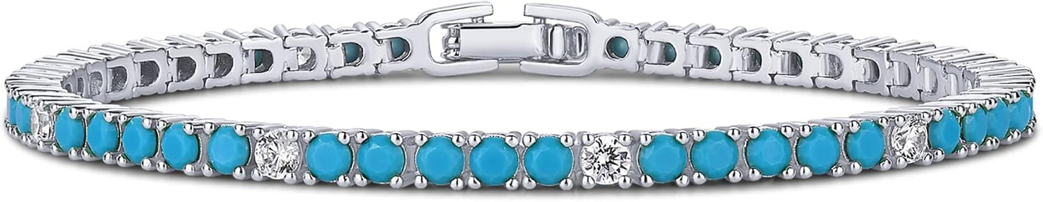 PAVOI Tennis Bracelet for Women, 14K Gold Plated Colorful Cubic Zirconia | Amazon (US)