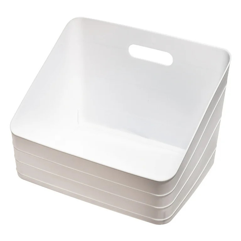 Mainstays Wide Flex Closet Shelf Storage Bin, Arctic White | Walmart (US)