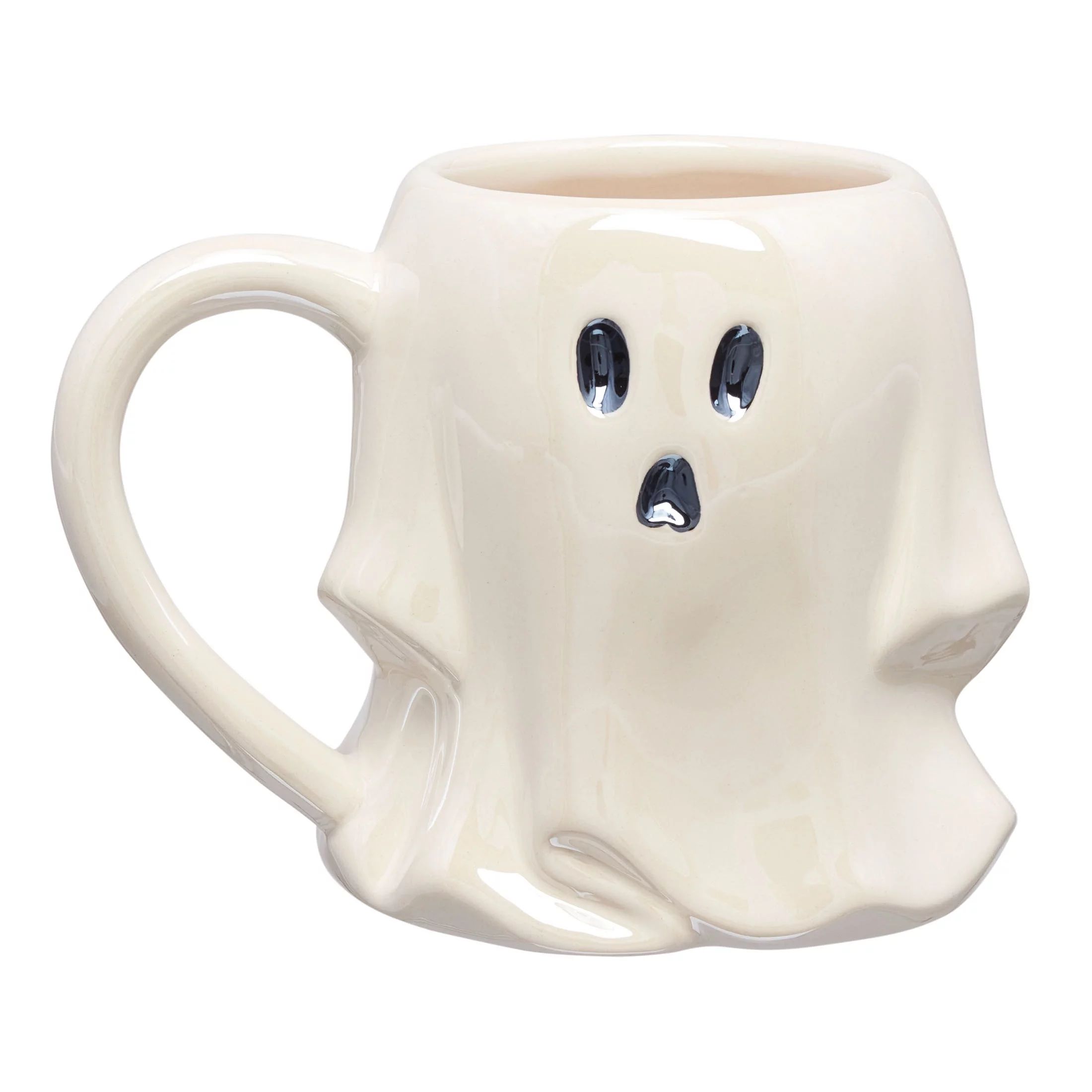 Way to Celebrate 14.88-Oz White Ghost-Shaped Glazed Ceramic Mug - Walmart.com | Walmart (US)
