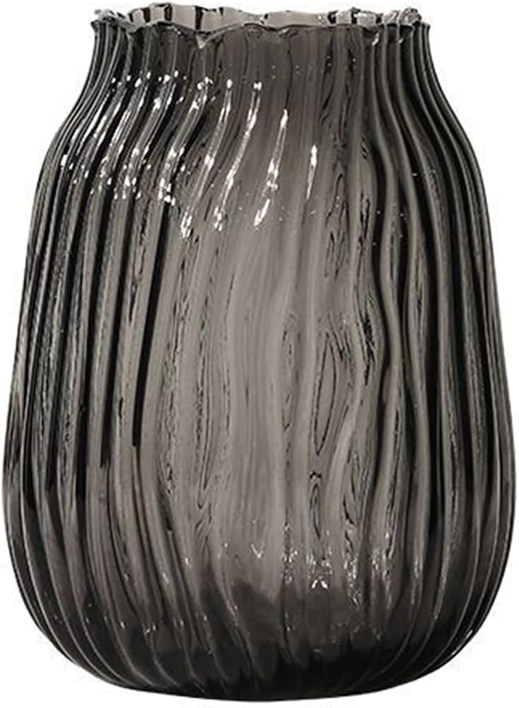 Flower Glass Vase,Grey Bud Vases,H-8.0" Simple Striped Design for Home Floor Decor,Farmhouse Deco... | Amazon (CA)