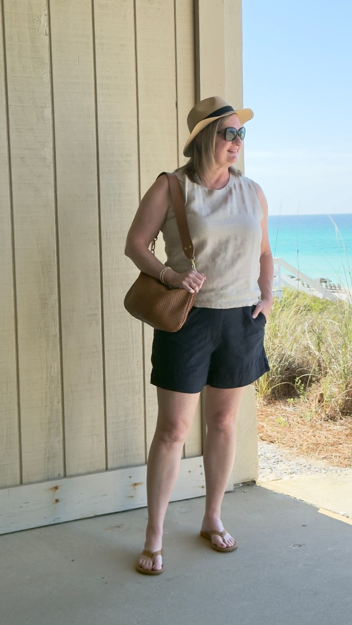 Day 3 of our 30A beach vacation ☀️ Wearing my linen top, shorts and convertible crossbody bag, thong sandals and straw hat. #30A #30avacation #vacationoutfit #vacationcapsule #30aflorida

#LTKdayinmylife #LTKOver40 #LTKMidsize