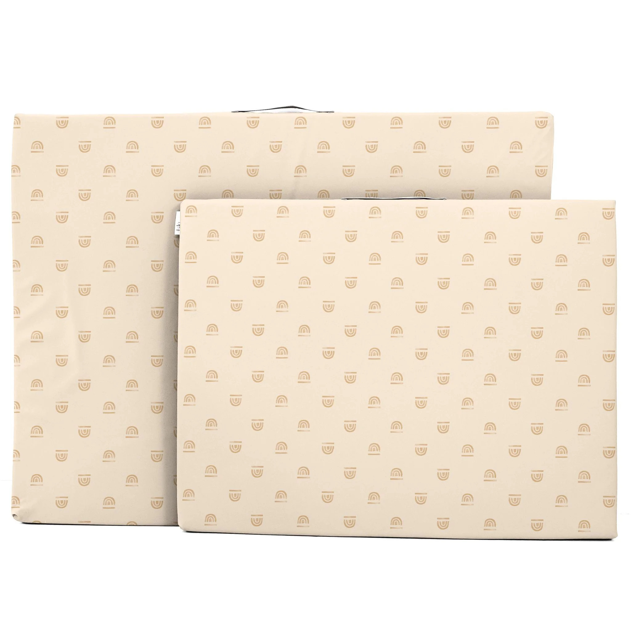 Rainbow Stamp In Cream Play Cushion | Toki Mats