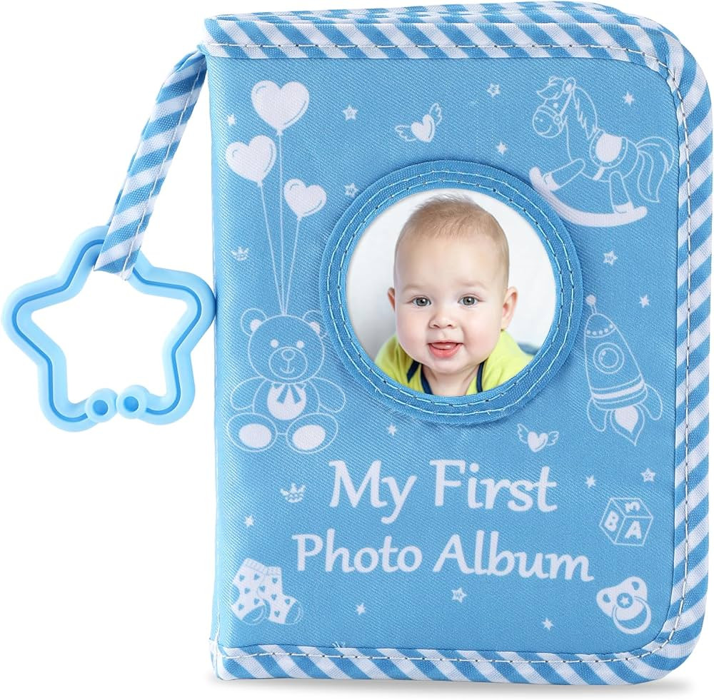 Baby's My First Family Album Soft Photo Cloth Book Blue Boy My First Book of Photos Blue Baby Mem... | Amazon (US)