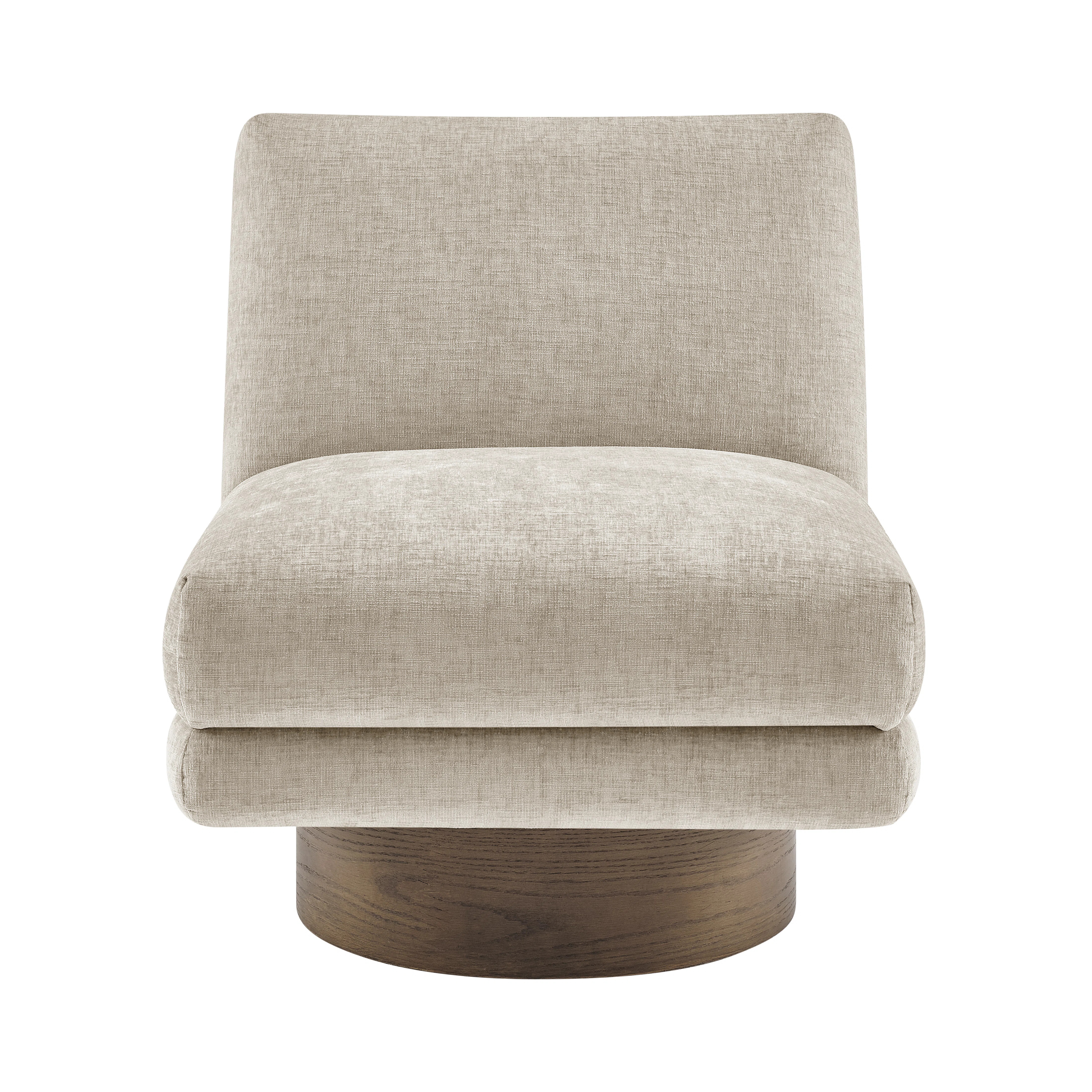 Charles Fabric Swivel Accent Chair W/ Wooden Base | Wayfair North America