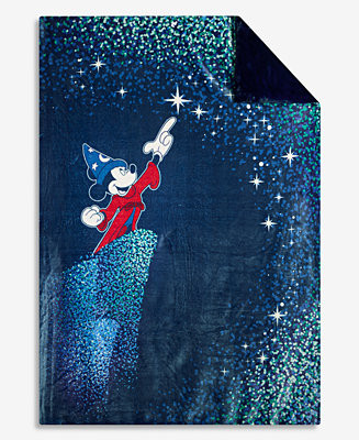 Sorcerer's Apprentice Mickey Reversible Silk Touch Throw Blanket, Macy's Exclusive | Macy's