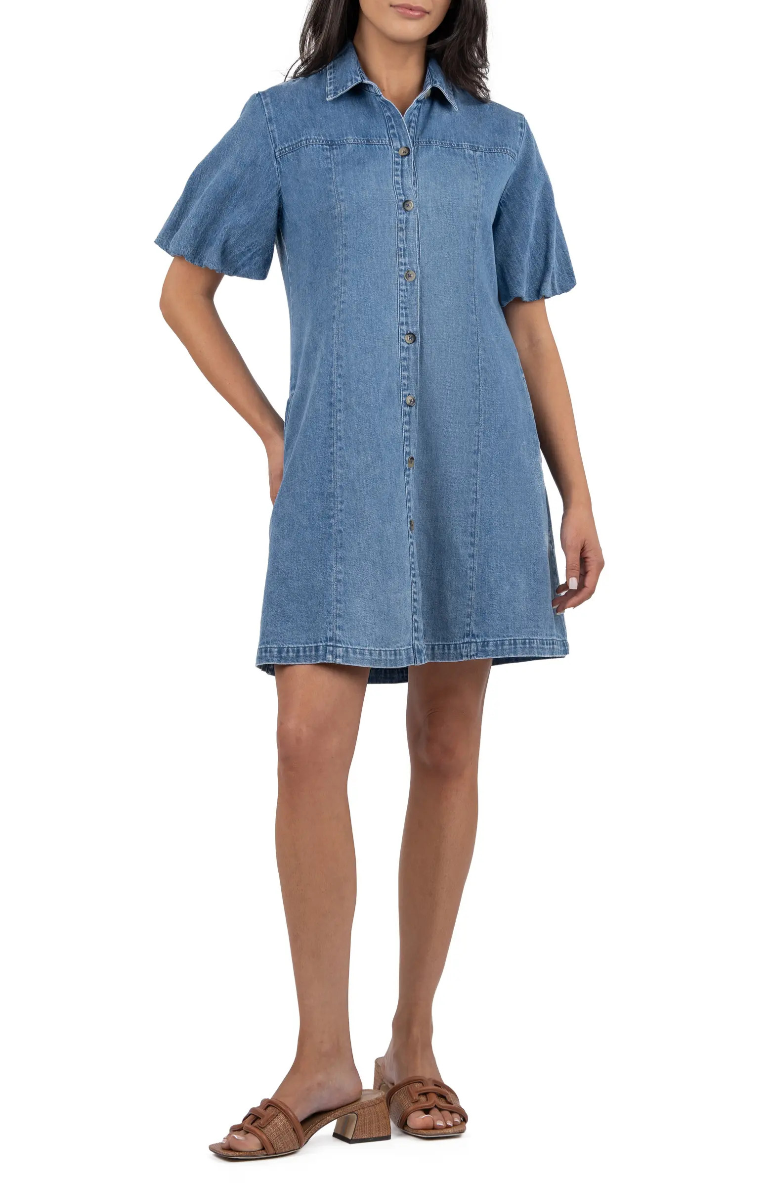 KUT from the Kloth Blanca Denim Mini Shirtdress | Nordstrom | Nordstrom