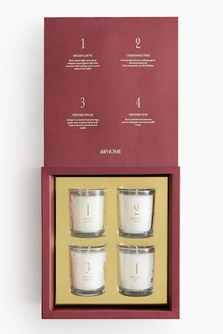 H & M - Gift-boxed 4-pack scented candles - Red | H&M (UK, MY, IN, SG, PH, TW, HK)