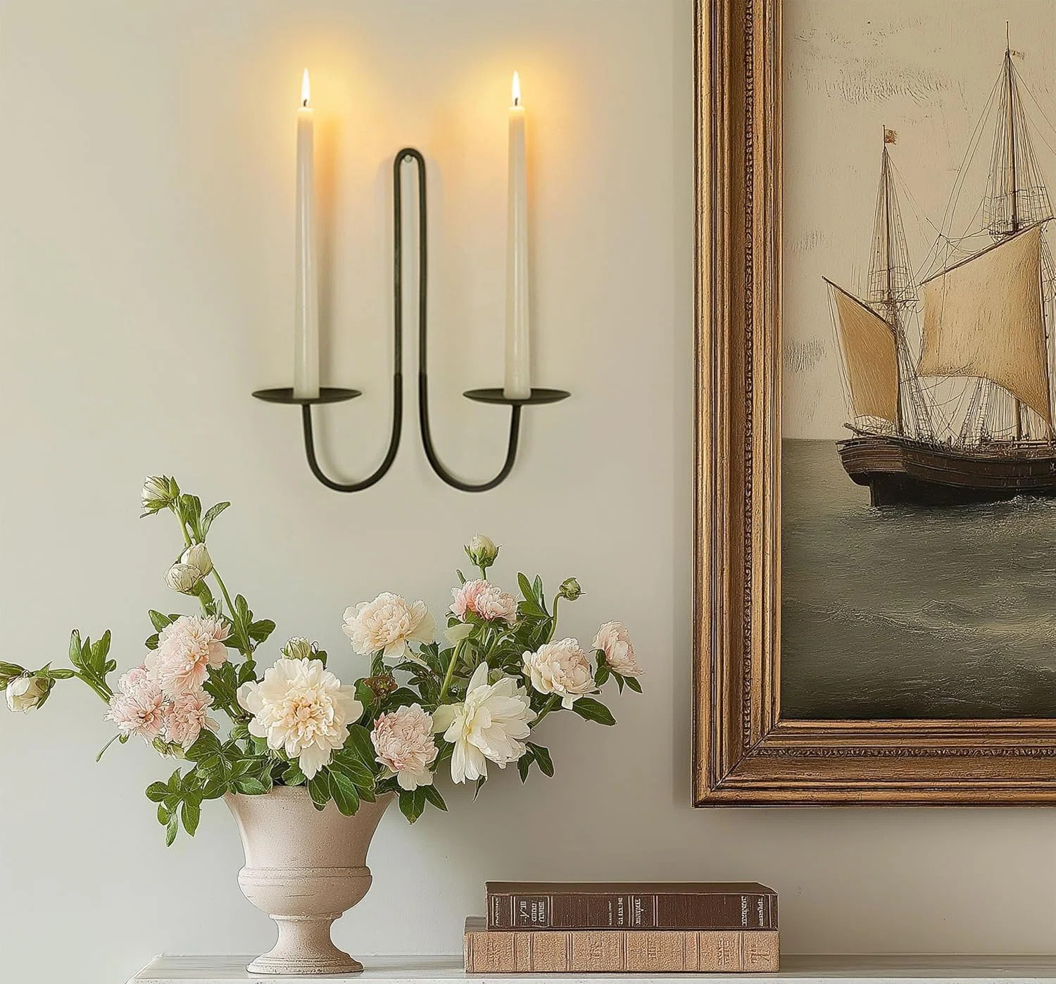 Lark Manor™ Double Armed Iron Candle Holders Metal Wall Candle Sconce Holder Set of 2 | Wayfair | Wayfair North America