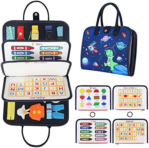 matiugod Toddler Busy Board for 1 2 3 4 Years Old, Montessori Sensory Toys to Learning Fine Motor... | Amazon (US)