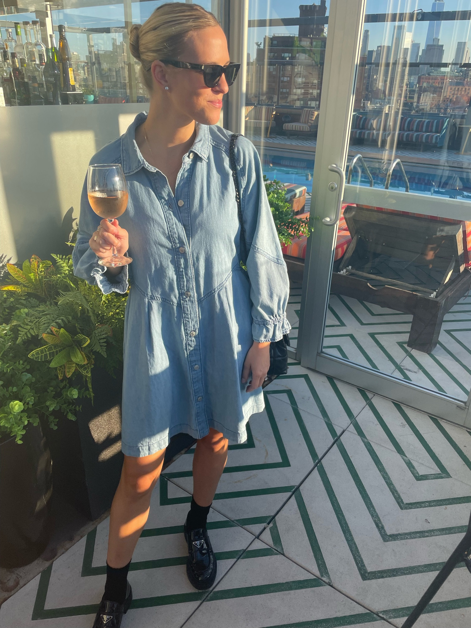 Rose and rooftops 

Denim long sleeve dress to transition into the night and fall with socks and my patent leather loafers. Color of dress: sunday morning

I love this dress. It’s my second time owning it. The first one I accidentally washed with a Polaroid picture in it and ruined the dress. It was sold out of a few months, but I kept my eye on it when it restocked. I highly recommend it 

#LTKstyletip #LTKSeasonal #LTKshoecrush