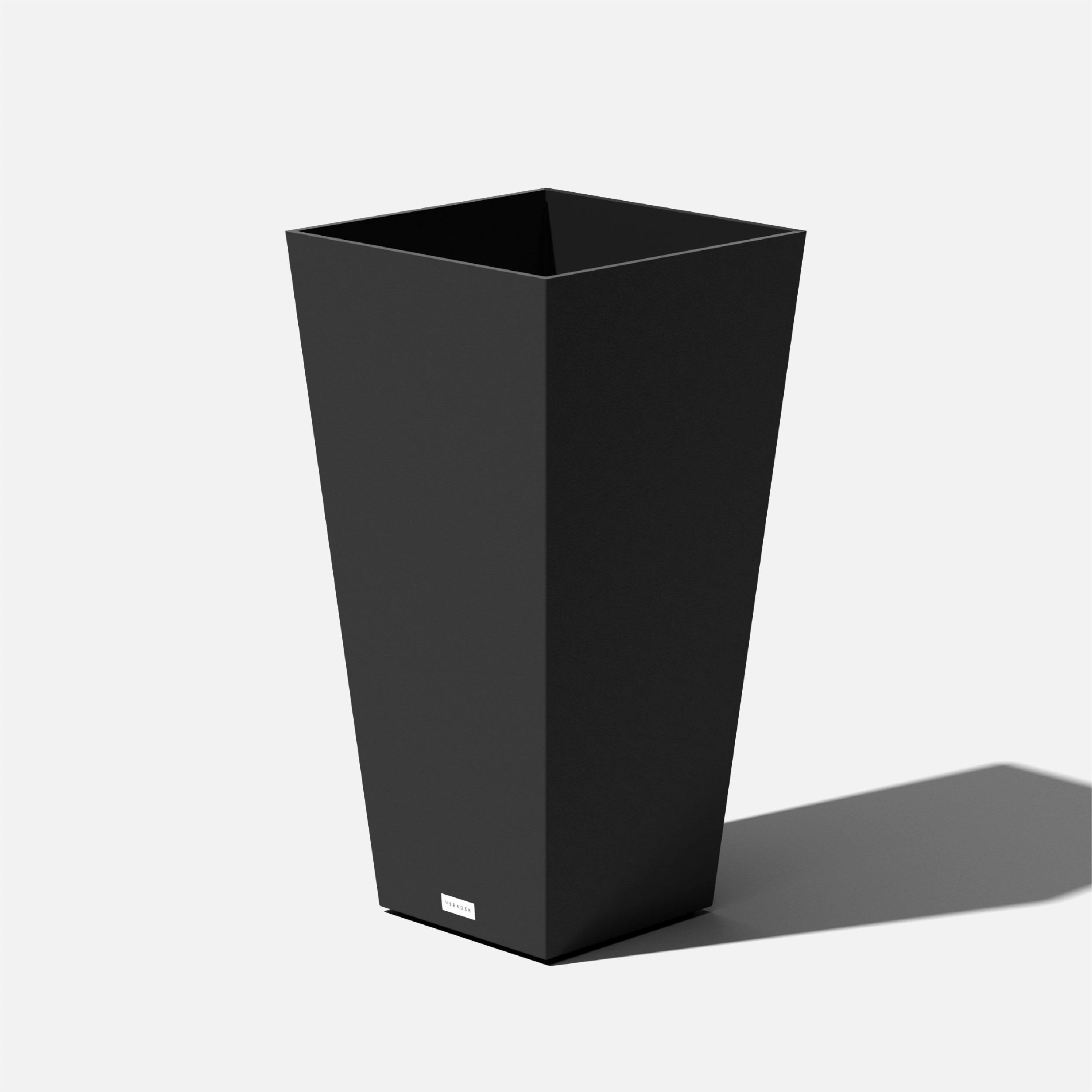 Veradek Square 15.25-in W x 30-in H Black Plastic Contemporary/Modern Indoor/Outdoor Planter | MV32B | Lowe's