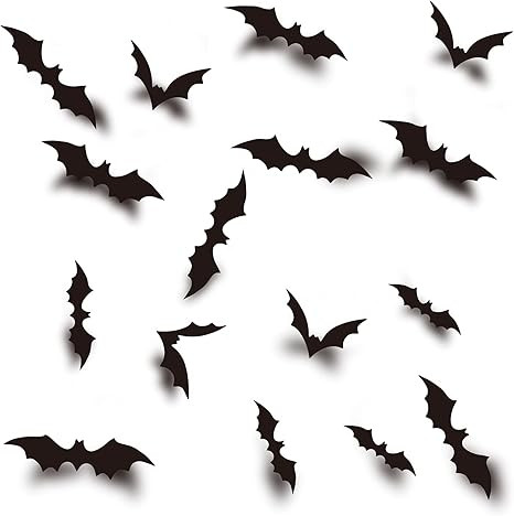 84pcs Halloween Party Supplies PVC 3D Decorative Scary Bats Wall Decal Wall Sticker, Halloween Ev... | Amazon (US)