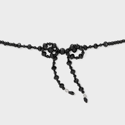 Faceted Bead Bow Choker Necklace - Wild Fable™ Black | Target