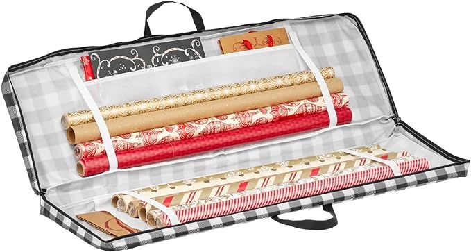 mDesign Long Gift-Wrapping Paper Storage Bag with Handles, Holder for Christmas and Holiday Organ... | Amazon (US)