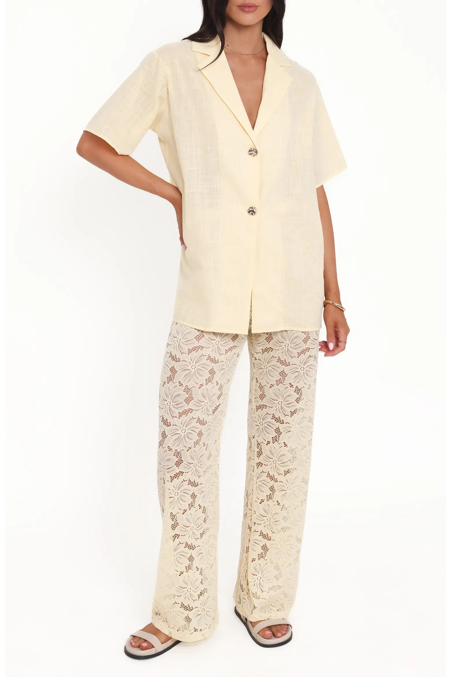 Mindy Woven Shirt & Lace Pants (Women) | Nordstrom | Nordstrom