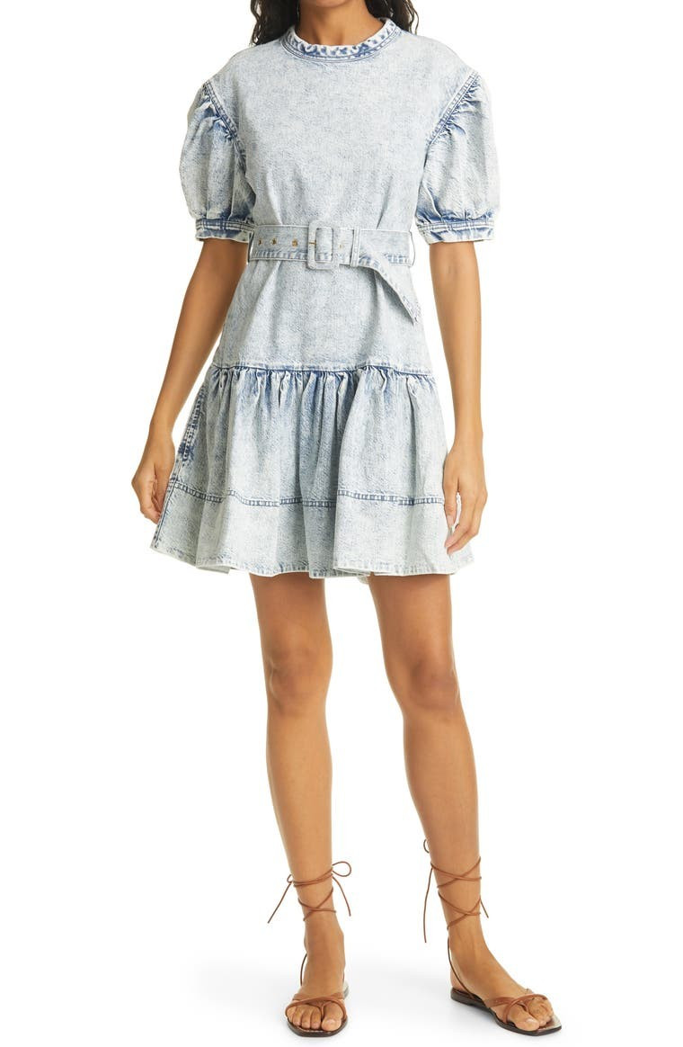 Alissa Puff Sleeve Cotton Denim Dress | Nordstrom