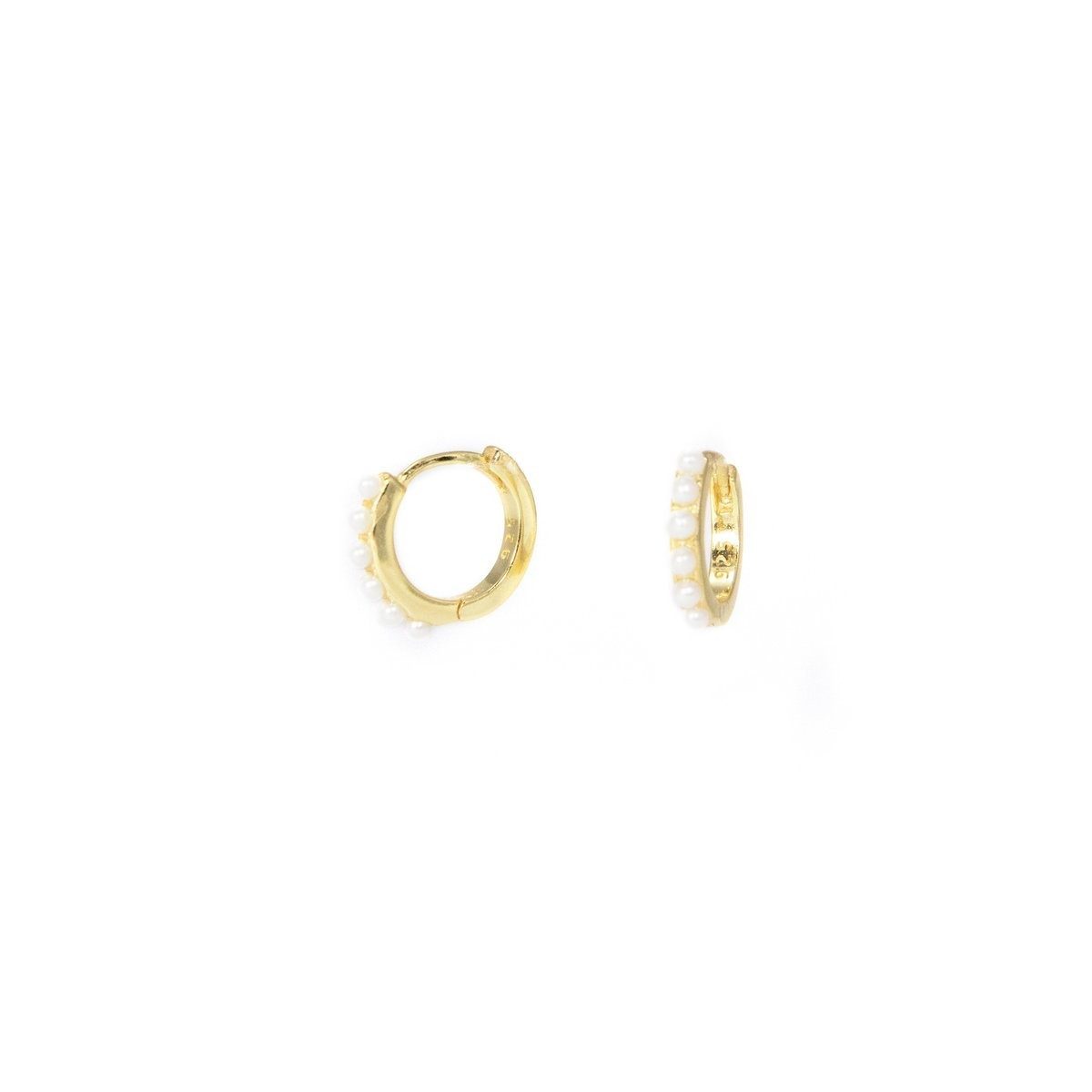Mini Pearl Huggie Earrings | The Sis Kiss