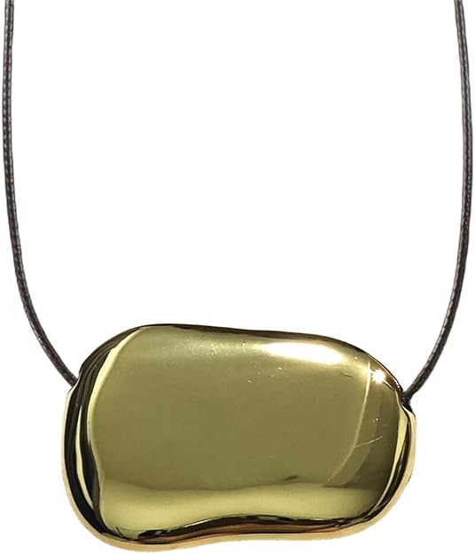 Chunky Necklaces Bean Necklace Gold Plated Necklace Gold Necklace for Women Dainty Necklace 25.6i... | Amazon (US)