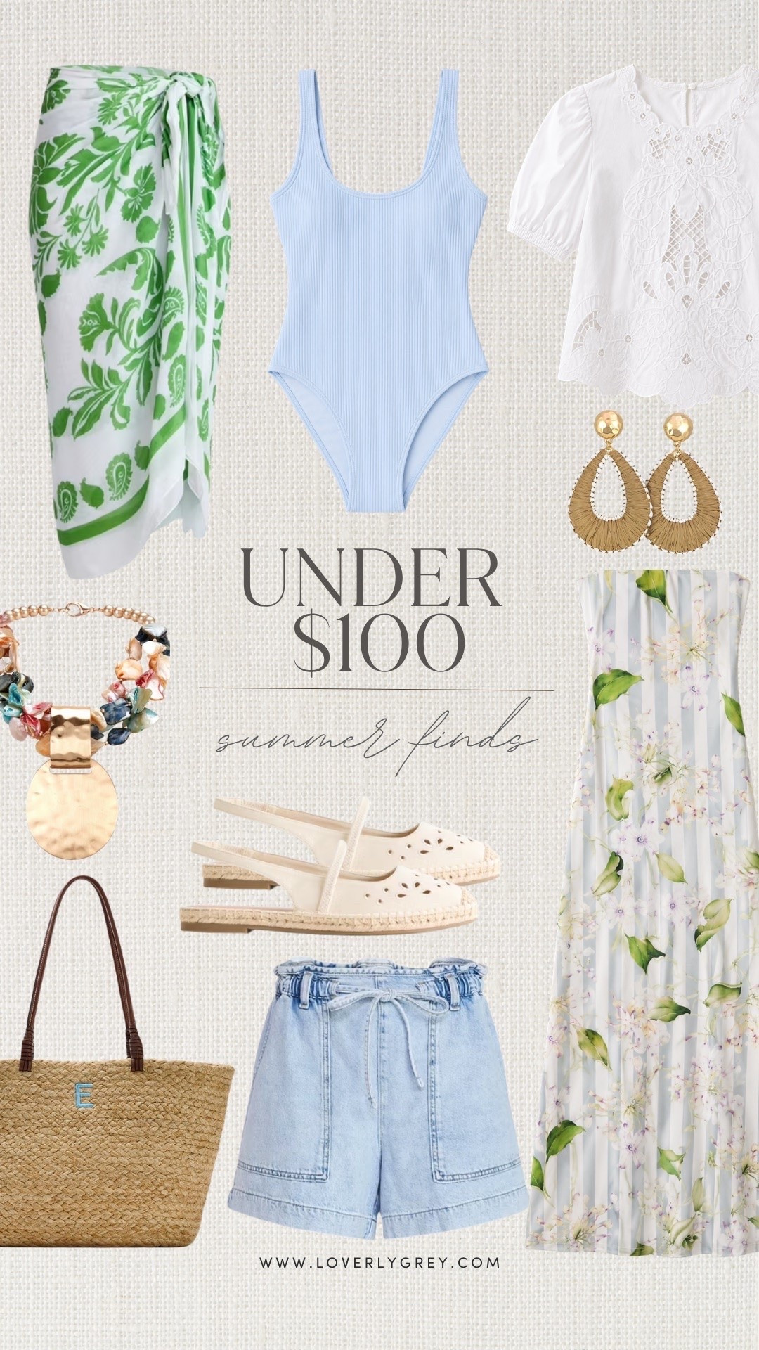 These under $100 summer finds are 10/10! Most are under $50! Truly such good finds at an incredible price. You'll wear these on repeat- whether it be for your next vacation or a casual daytime outing! 

Loverly grey, pareo tropical, walmart fashion, solid and striped target, initial embroidered raffia tote, asos dress, embroidered white blouse, affordable summer wardrobe

#LTKSeasonal #LTKTravel #LTKSwim