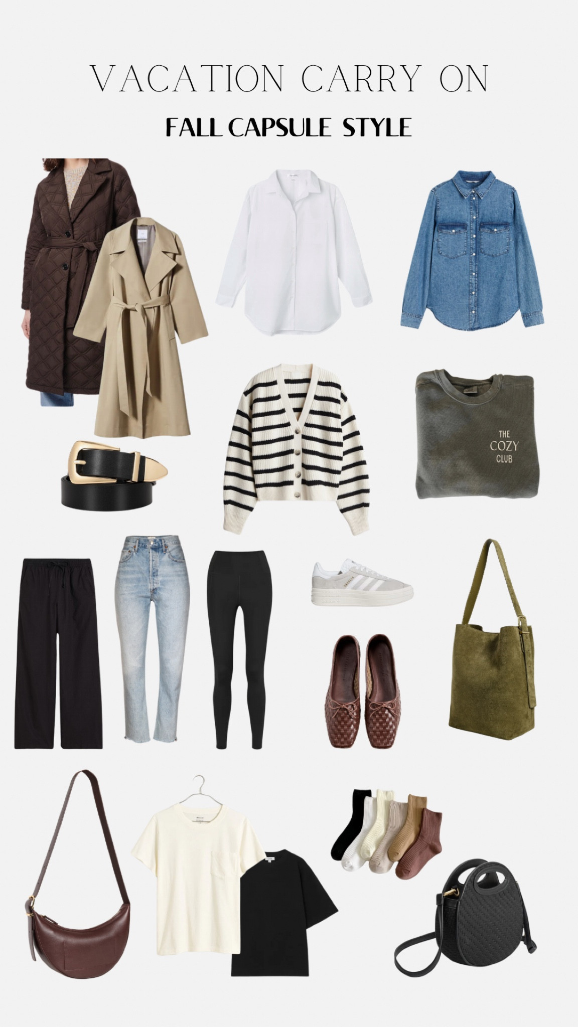 Mix and match basics for fall #falloutfits #sweaters #cardigan #flats #suedebag #trenchcoat #quiltedcoat #agolde #jeanshirt 

#LTKSaleAlert #LTKSeasonal