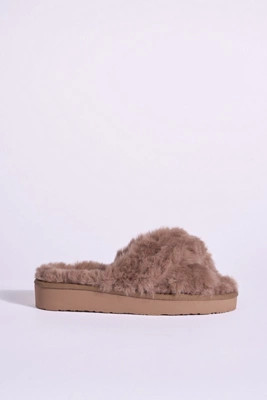 Minnetonka Teddy Crossband Slide Slippers | Anthropologie (US)