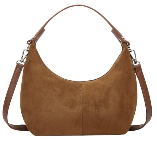 Slouchy Suede Shoulder Bags For Women - Retro Crossbody & Tote Satchel Winter Work Purses Crescent Handbag - Fall | Amazon (US)