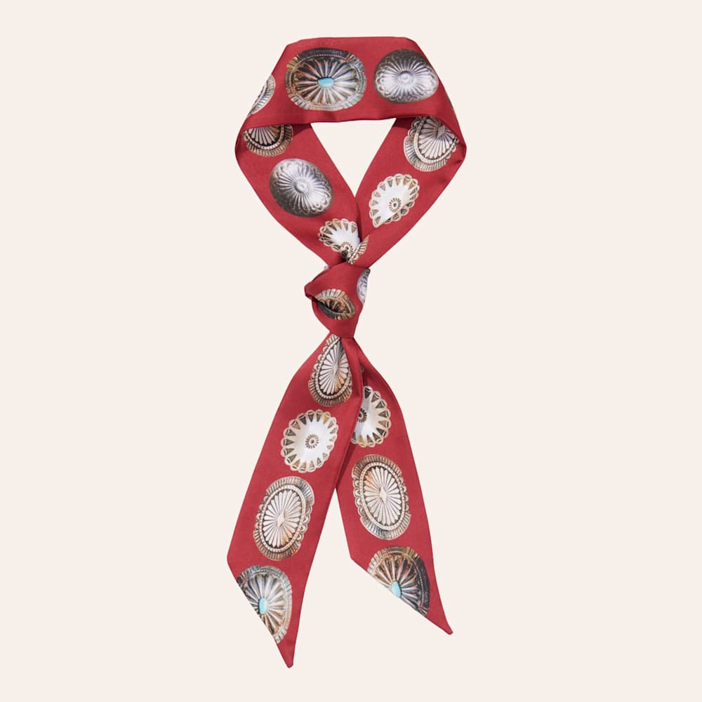 Fringe Scarves Red Big Concho Twilly Scarf | Cavender's