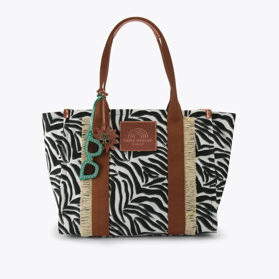 SOUTHBANK LG SHOPPER Zebra Canvas Shopper Bag by Kurt Geiger London | Kurt Geiger US
