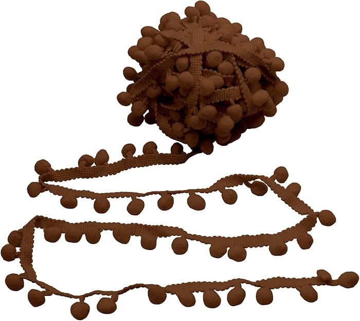 Homiest 10 Yards Pom Pom Trim for Sewing, 1 Inch Wide Light Brown Ribbon Bundles Textured Fabric ... | Amazon (US)