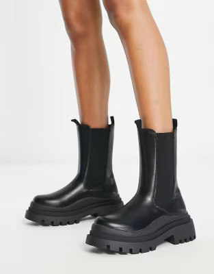 Truffle Collection chunky chelsea boots in black | ASOS (Global)