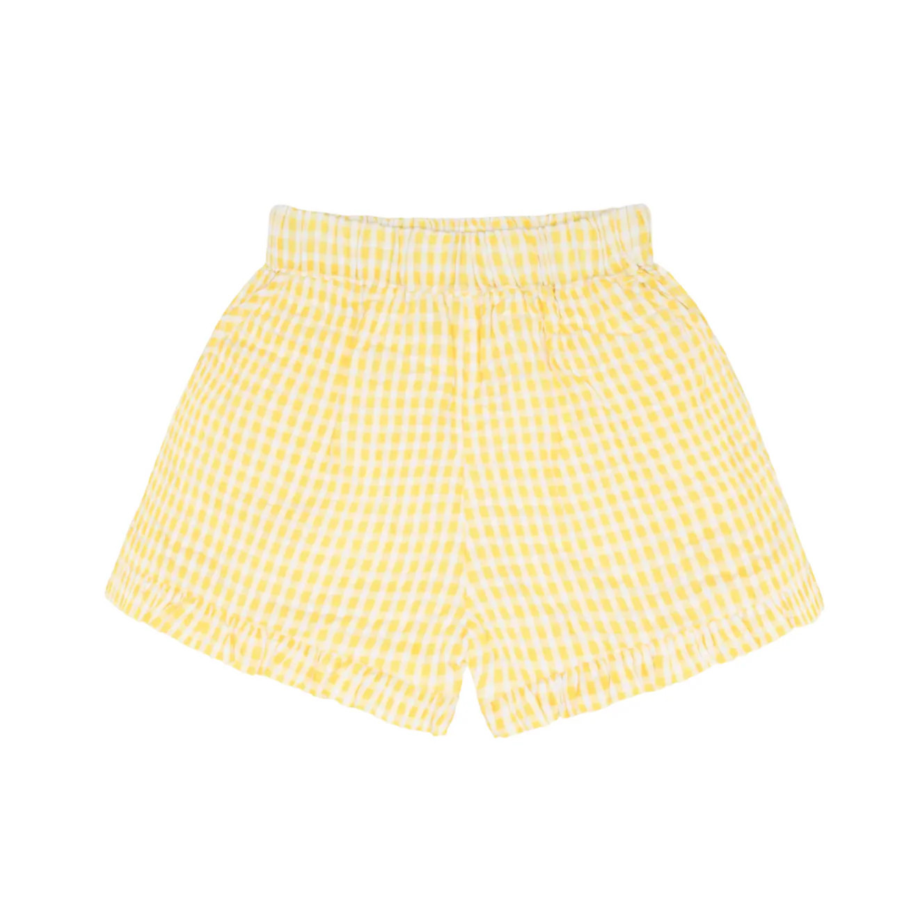 girls soleil gingham ruffle shorts | Minnow