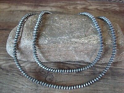 Navajo Pearl Sterling Silver Saucer Bead Hand Strung 35" Necklace - Doreen Jake | eBay US