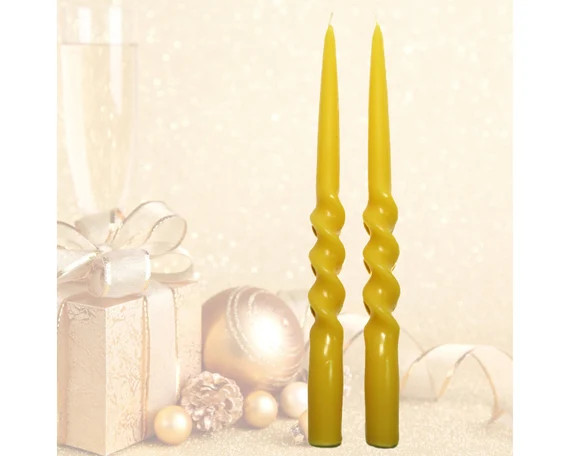 Beeswax Spiral Twisted Taper Candles Organic  10 Tall | Etsy | Etsy (US)