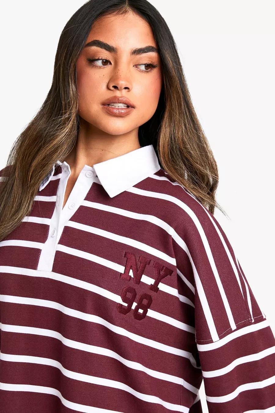 NY Embroidery Rugby Top | Boohoo.com (UK & IE)