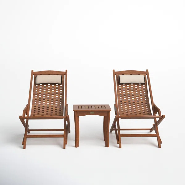 Akiva Wood 2 - Person Patio Conversation Sets | Wayfair North America