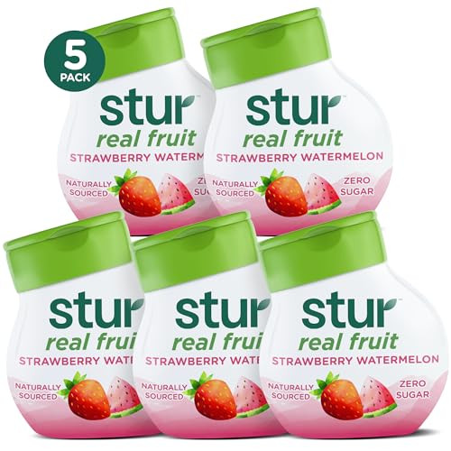 Stur Liquid Water Enhancer | Strawberry Watermelon | Naturally Sweetened | High in Vitamin C & Antioxidants | Sugar Free | Zero Calories | Keto | Vegan | 5 Bottles, Makes 120 Drinks | Amazon (US)