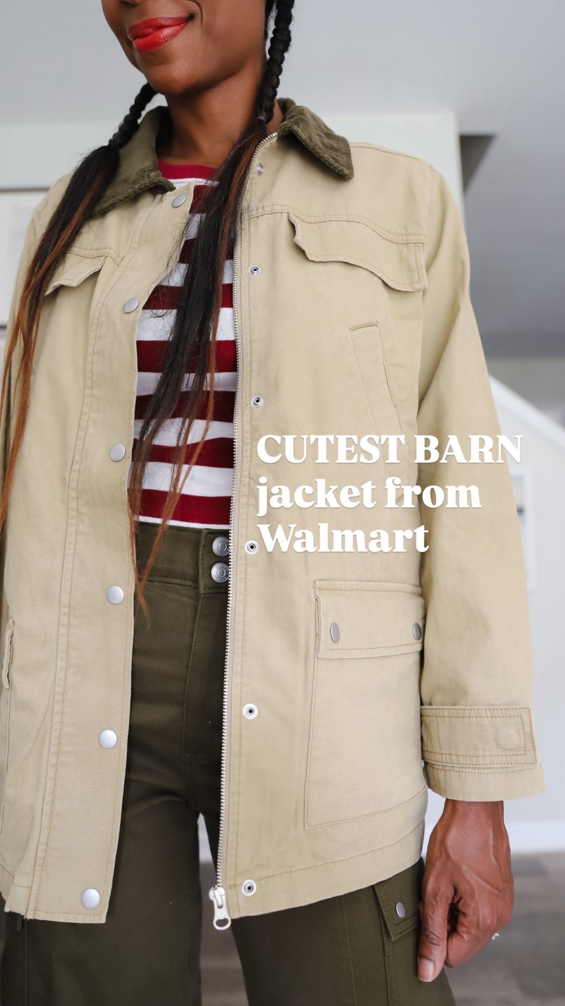 Just $38 for this super cute barn jacket! (Tee is just $9!) #walmartpartner @walmartfashion #walmartfashion