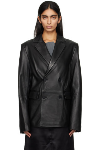 Black Davao Leather Jacket | SSENSE