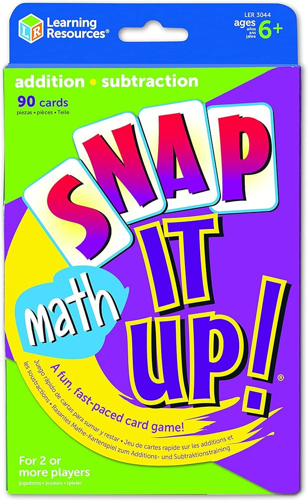 Learning Resources Snap It Up! Math: Addition and Subtraction Card Game,90 Cards, 2-6 players, Gr... | Amazon (US)