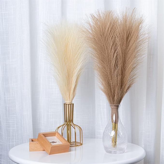 Pampas Grass Decor - 17.7" 6 Pcs Dried Pampas Grass - Boho Decor for Flower Arrangements Wedding ... | Amazon (US)