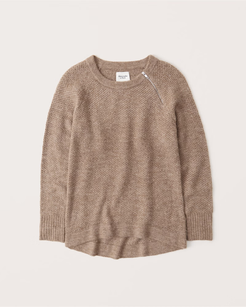 Crewneck Zip Sweater | Abercrombie & Fitch (US)