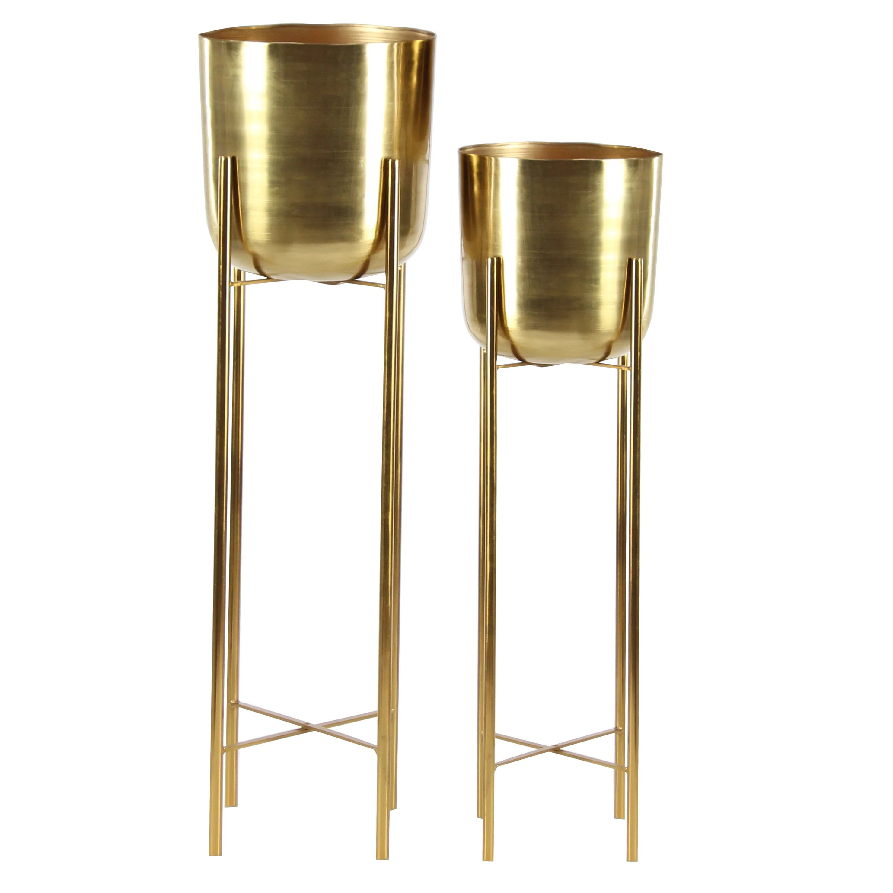 CosmoLiving by Cosmopolitan Iron Planter, Gold, Set of 2 | Walmart (US)