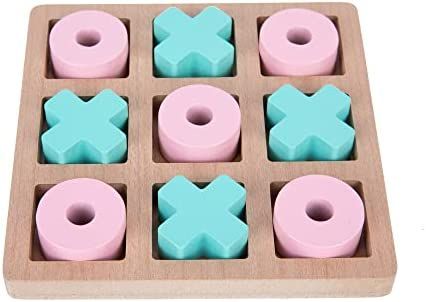 LXGYPWIN Tic-Tac-Toe Game, Wooden Tic-Tac-Toe Game, Small Tic-Tac-Toe Game, Children's Indoor Party  | Amazon (US)