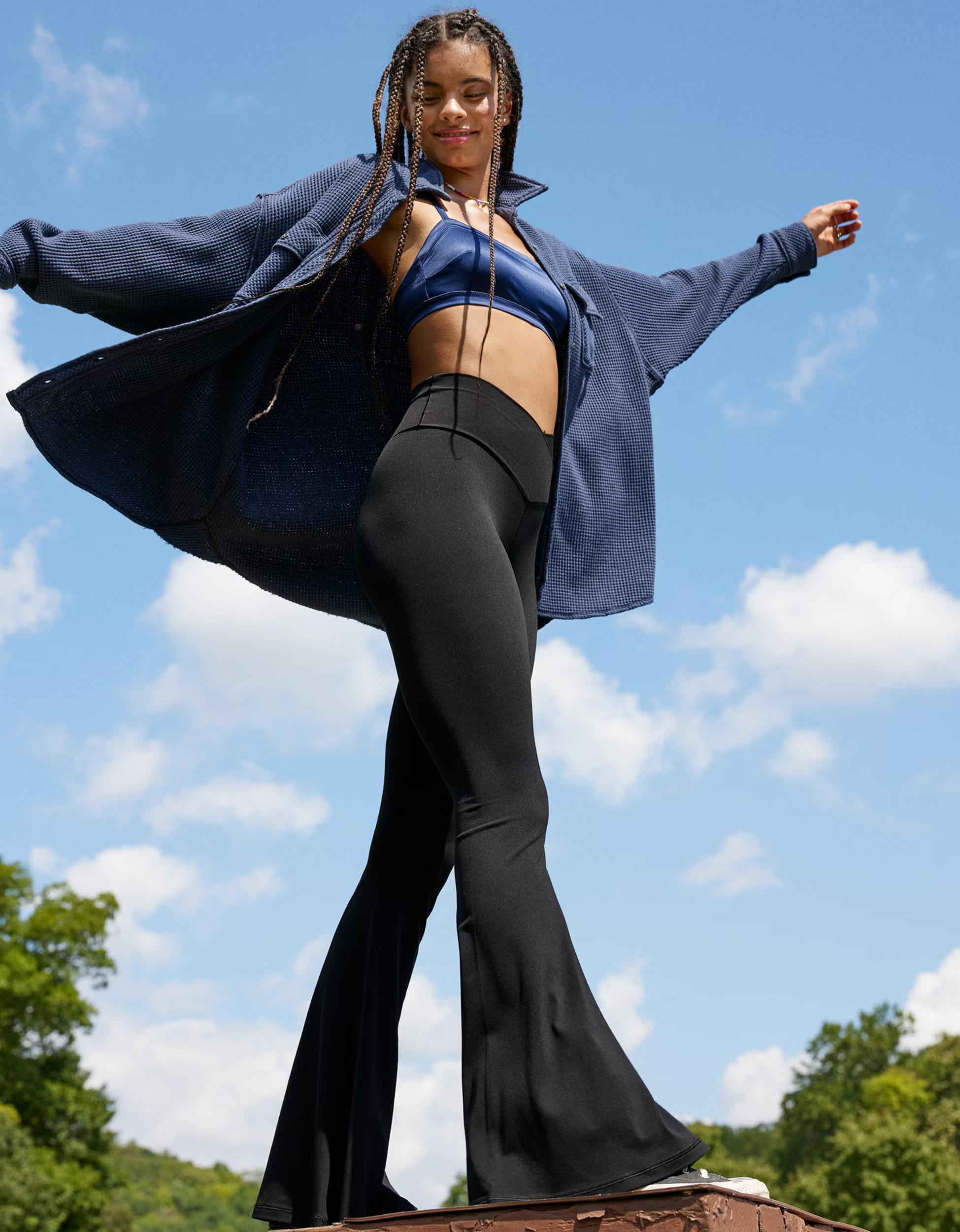 OFFLINE By Aerie Real Me High Waisted Crossover Super Flare Legging | Aerie