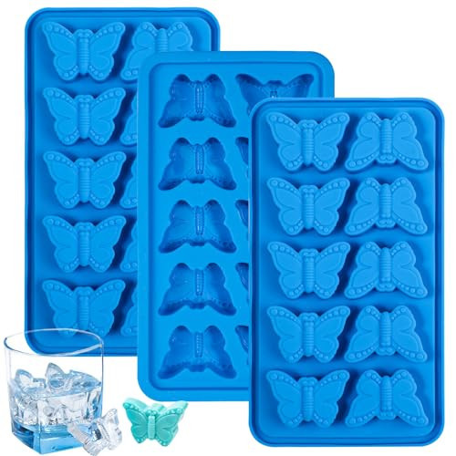 Webake Butterfly Silicone Mold 10-Cavity, 3D Butterfly Shaped Mold for Ice Cube, Chocolate, Candy, Soap Making, Pack of 3 | Amazon (US)
