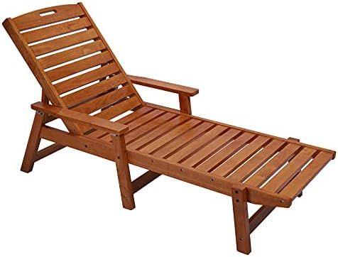 Outdoor Teak Chaise Lounge Chair | Amazon (US)