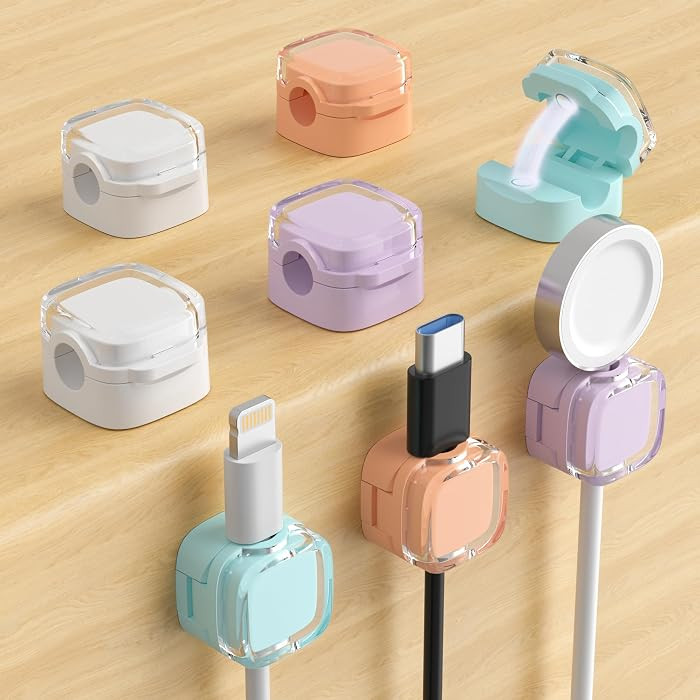 Magnetic Cable Clips, Adjustable Cord Holder Management, Adhesive Wire Keeper Organizer for Home ... | Amazon (US)